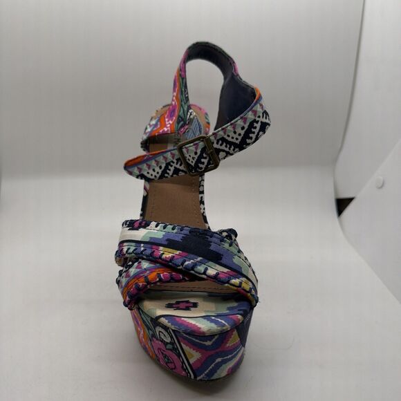 Steve Madden Winonna Wedges Multicolored Platform Sandals Size 8.5M - Picture 3 of 13